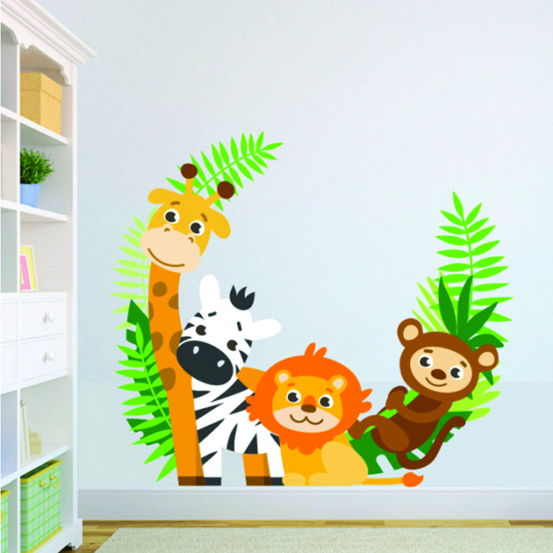 Αυτοκόλλητο τοίχου με ζώα Ζούγκλα